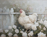Hen and Flowers
