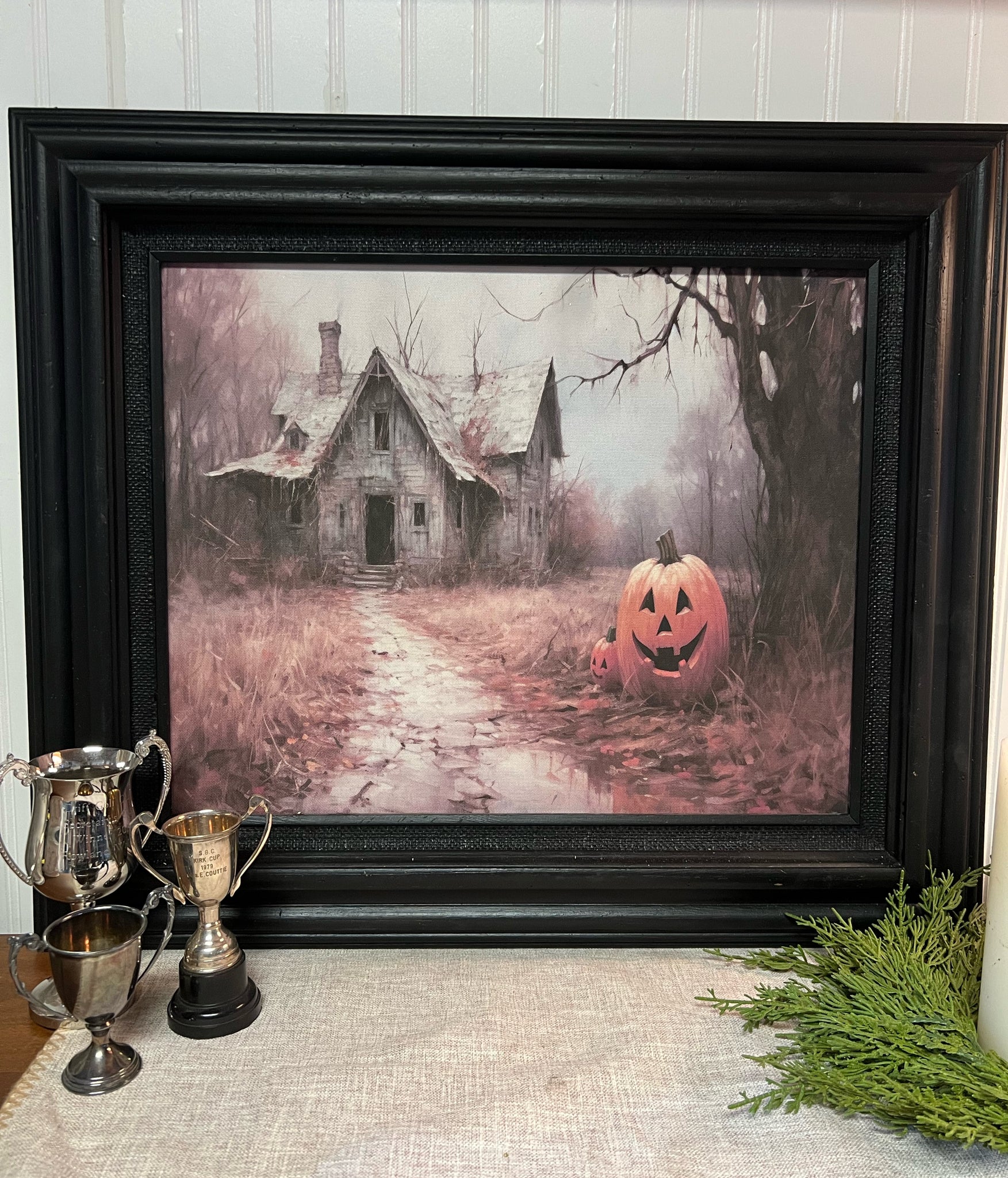 Spooky Abandoned Home and Pumpkins