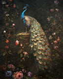 Peacock in the Peonies