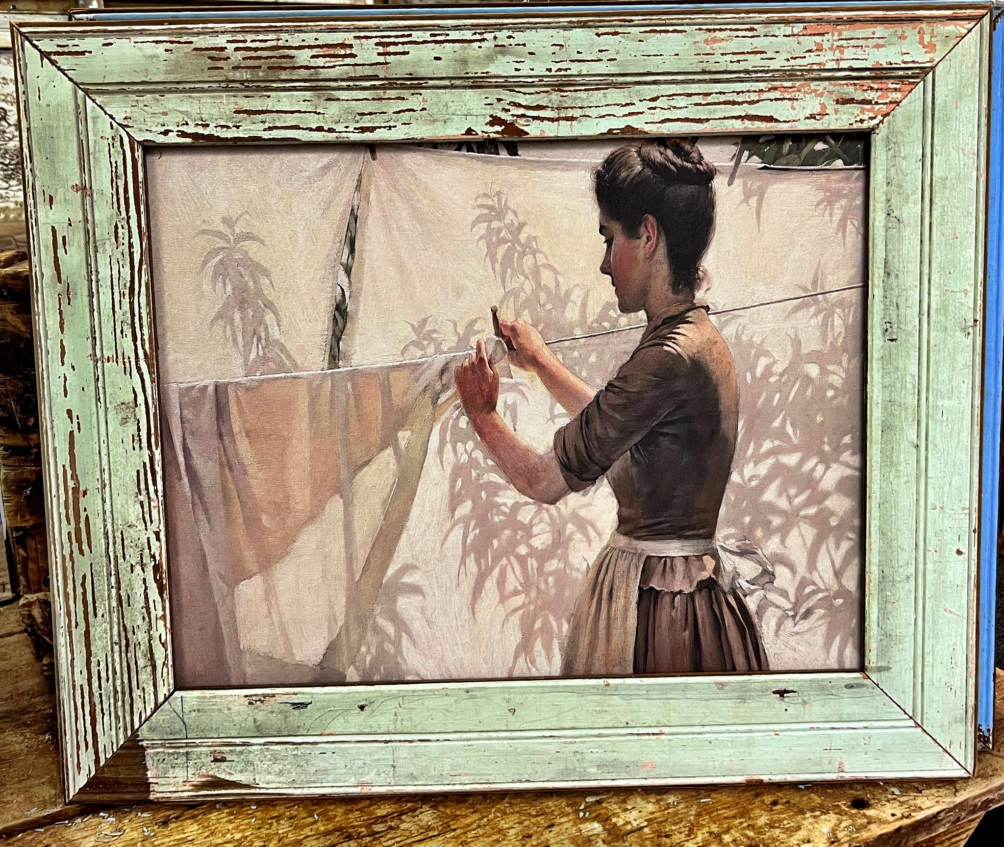 Woman Hanging Laundry